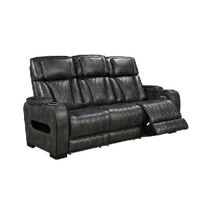 3r electric recliner led air leather dark grey 