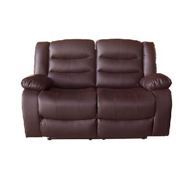 2 seater recliner sofa in faux leather lounge couch in brown 