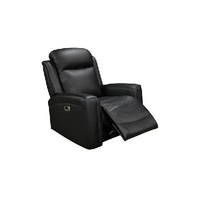 1r genuine leather power recliner black 