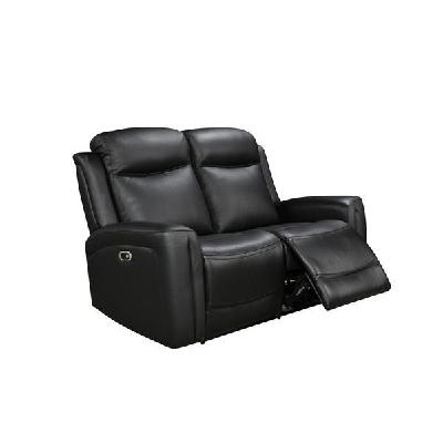2r genuine leather power recliner black 