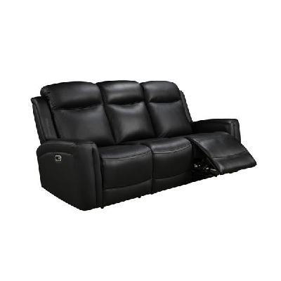 3r genuine leather power recliner black 