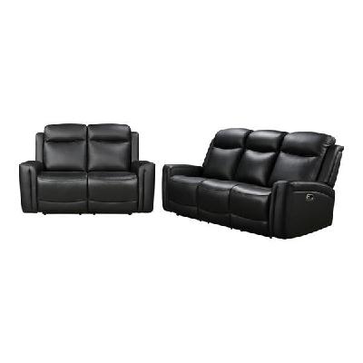 3r+2r genuine leather power recliner black 