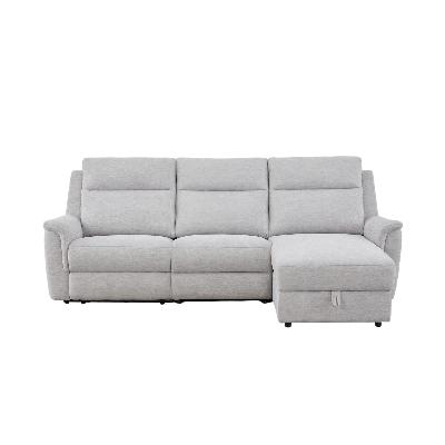 electric fabric recliner chaise sofa with storage in grey