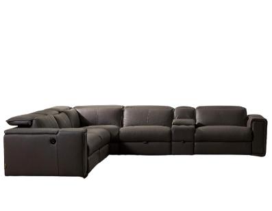 corner sofa square wedge finest genuine leather grey electric recliner storage drawer with 2x cup holders lounge set for living room 