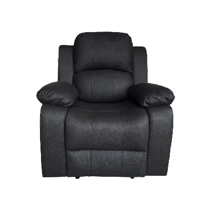 valor fabric upholstered single seater manual recliner lounge - black 