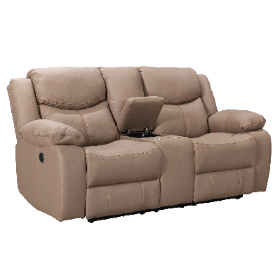 urban power motion 2 seater electric recliner with console - brown 
