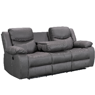 urban power motion 3 seater electric recliner with drop down table - charcoal 