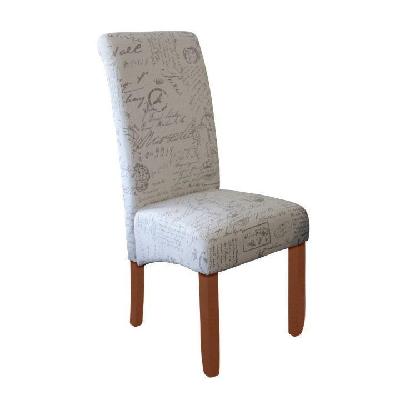 avalon dining chair chestnut/script fabric 