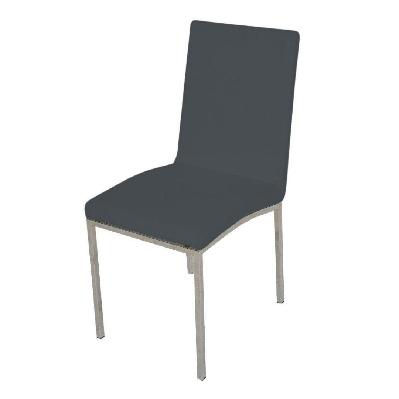 bari dining chair - dark grey, plain/no pattern 
