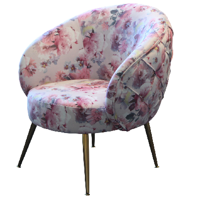 york accent chair diamond tufted in deluxe velvet - floral 