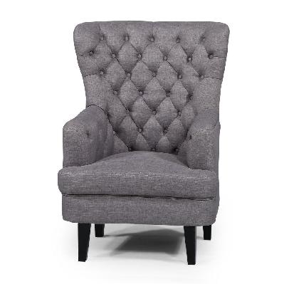 louis key west fabric upholstered accent chair - stone 