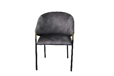 manhattan velvet upholstered metal legs dining chair 