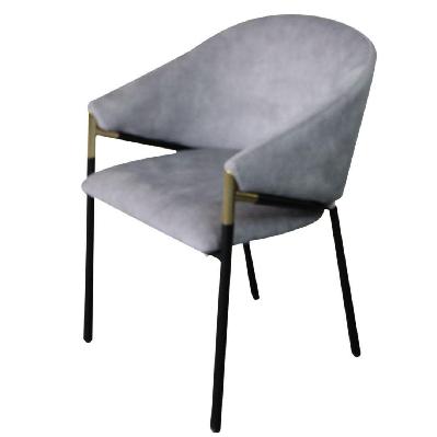 manhattan velvet upholstered metal legs dining chair - light grey 