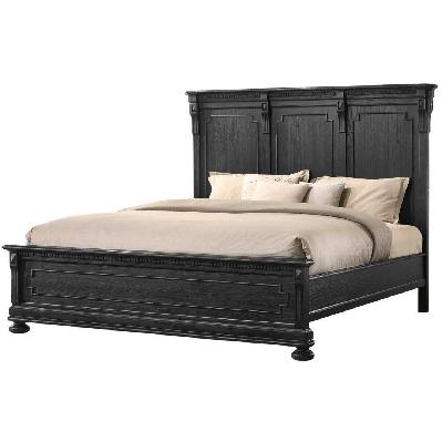 boston king bed aged black 