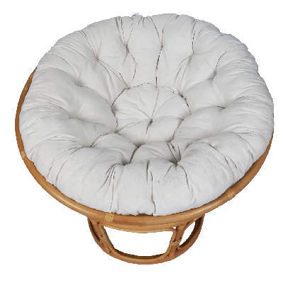 papasan rattan chair with cushion - natural 