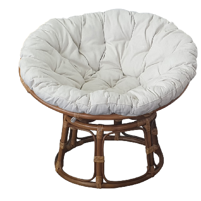 papasan rattan chair with cushion - honey 