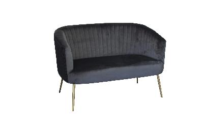 perla velvet upholstered fluted back 2 seater armchair 