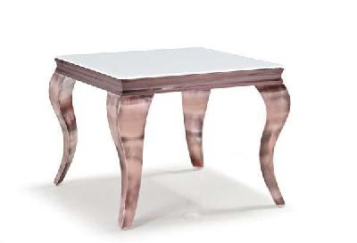chateau side table with white glass top - copper 