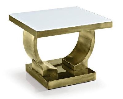 amara side table with white top - copper 