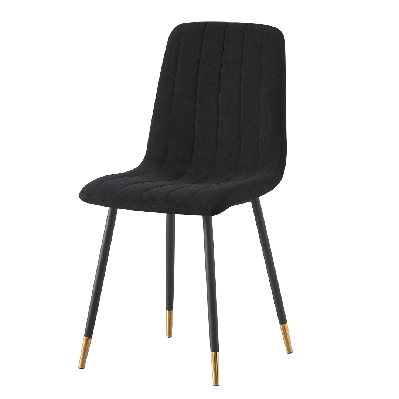 theo velvet upholstered dining chair - black 