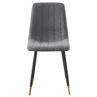 theo velvet upholstered dining chair - grey 