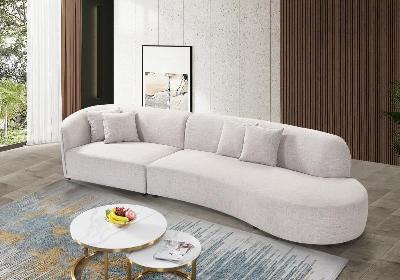 willoughby sectional chaise upholstered in domus fabric - linen 