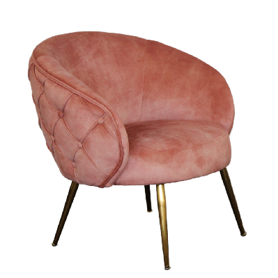 york diamond tufted velvet upholstered accent chair - blush 