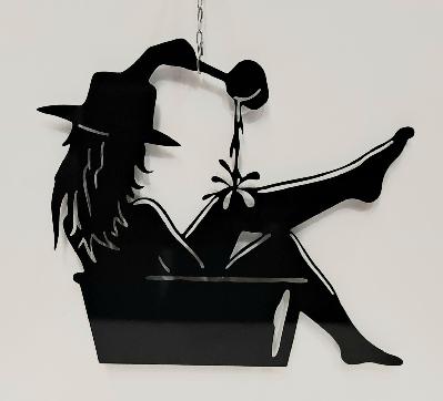 cowgirl bath metal wall art 
