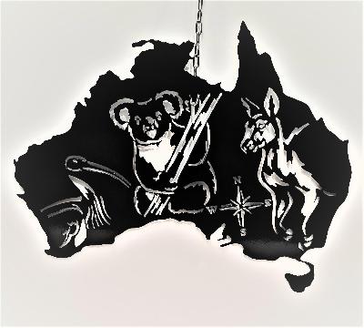 australia animals map wall art 