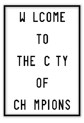 city of champions large 80x110cm / black 