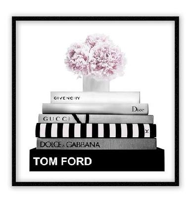 fashion library landscape / white / large 80x110cm 