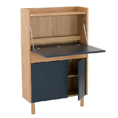 barton study desk 71cm - blue and natural 