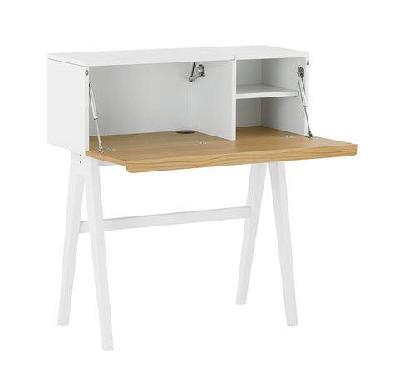 valen study desk 96cm - white and oak 
