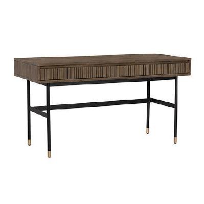 hamilton study desk solid acacia wood 140cm - toffee 