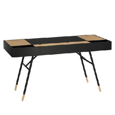 morse study desk 140cm - black and oak 
