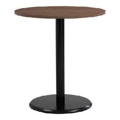 runda round dining table 70cm - walnut and black 