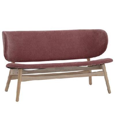 polara 2 seater lounge chair - oak and salmon 