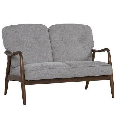 figaro 2 seater sofa walnut and steel 