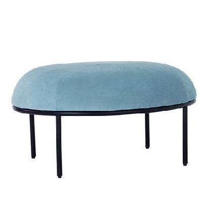 vamos oval footstool/ ottoman 80cm - jade and black 