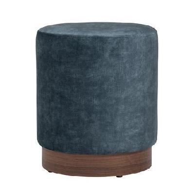 aura ottoman 37.5cm - sapphire and walnut 