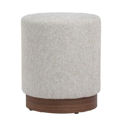 aura ottoman 37.5cm - beige and walnut 