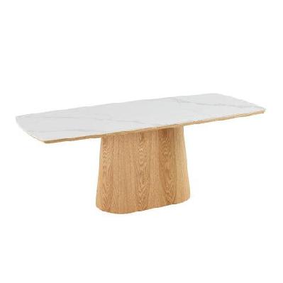 bolton ceramic dining table 1.8m - white and oak 