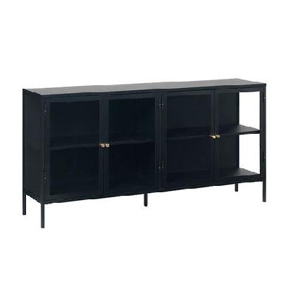 carmel 4 glass doors sideboard 170xcm - black