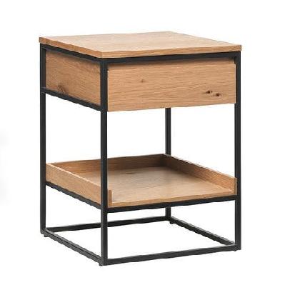 rivoli side table - natural oak / black 