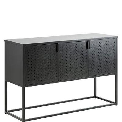 newton 3 doors sideboard 120cm - black 