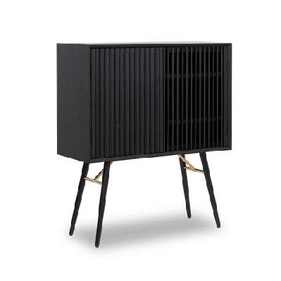 aslog tall sideboard 90cm - black 