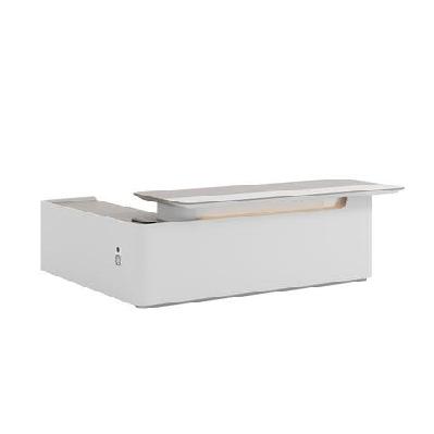 lush executive desk right return 240cm - white and taupe