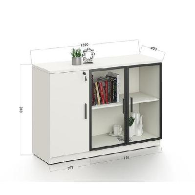 aspen credenza cabinet 120cm - white and black 