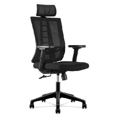 rune executive office chair with headrest - black 