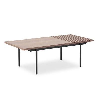 tozzi rectangular coffee table 120cm - walnut and black 